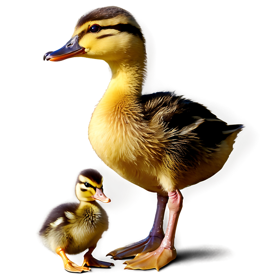 Duckling With Mother Png Uld