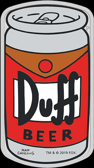 Duff Beer Can Illustration PNG with transparent background