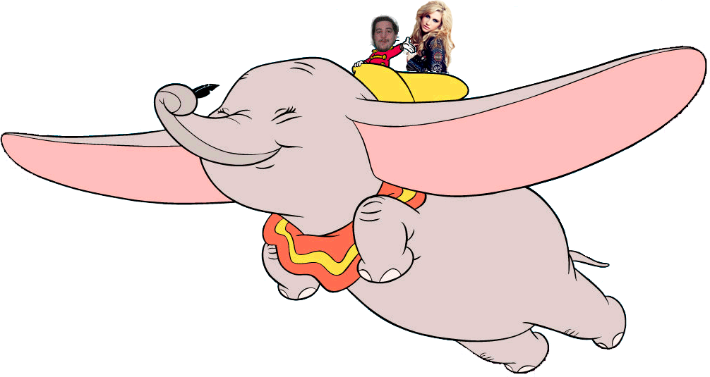 Dumbo Cartoon Elephant With People Riding