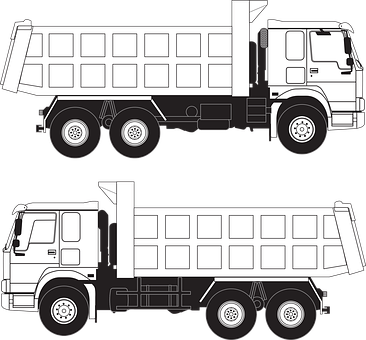 Dump Truck Vector Illustration PNG with transparent background