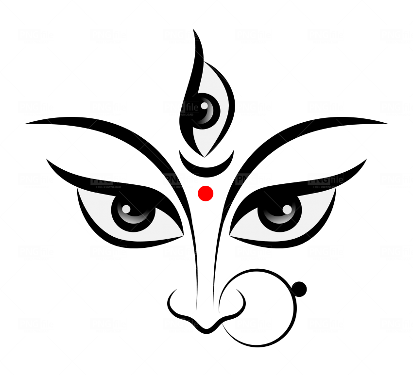 Durga Maa Eyes Vector Art