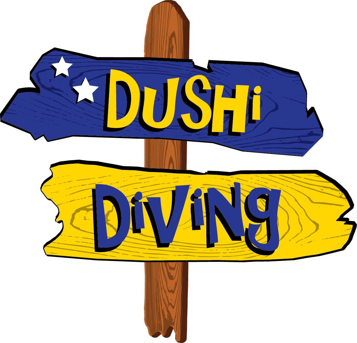 Dushi Diving Sign Illustration