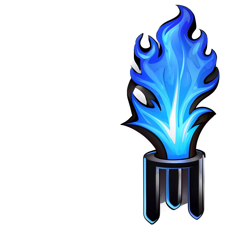 Dynamic Blue Fire Badge Png 8