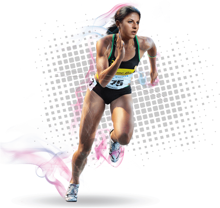 Dynamic Female Sprinter Graphic