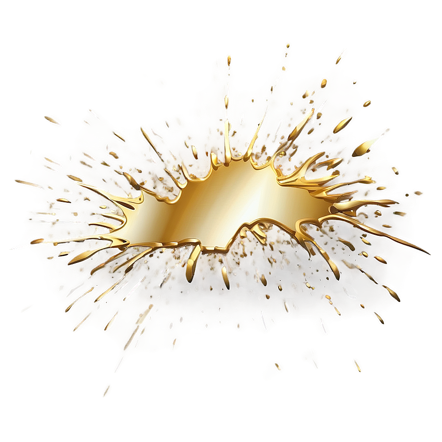 Dynamic Gold Splash Illustration Png 14