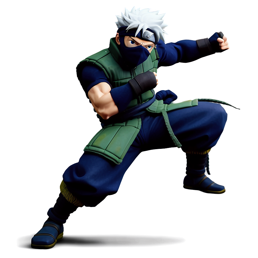 Dynamic Kakashi Hatake Fighting Pose Png Viv