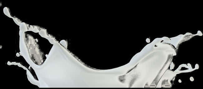 Dynamic Milk Splashon Black Background PNG image with a transparent background, free high-resolution download
