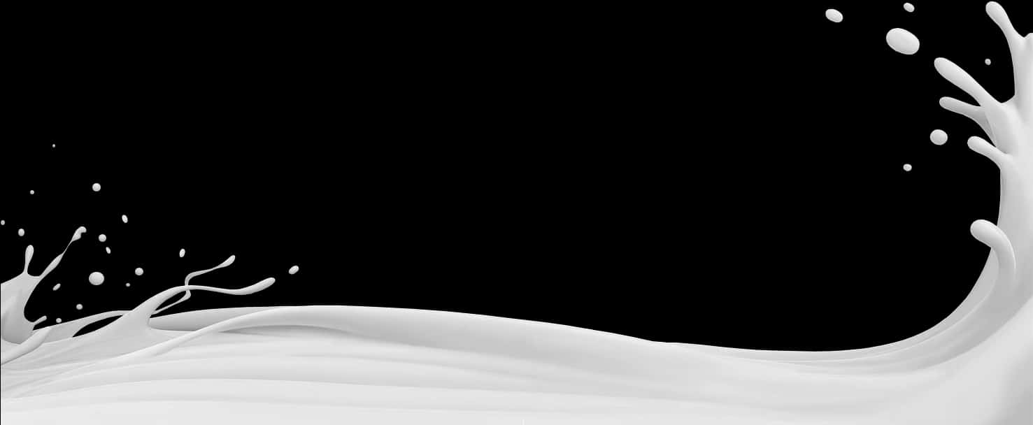 Dynamic Milk Splashon Black Background PNG image with a transparent background, free high-resolution download