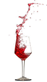 Dynamic Red Wine Splash PNG with transparent background