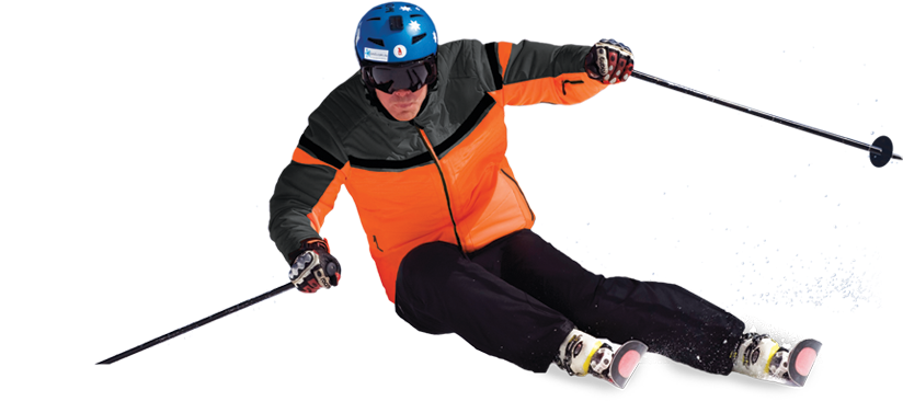 Dynamic Skier Action Pose