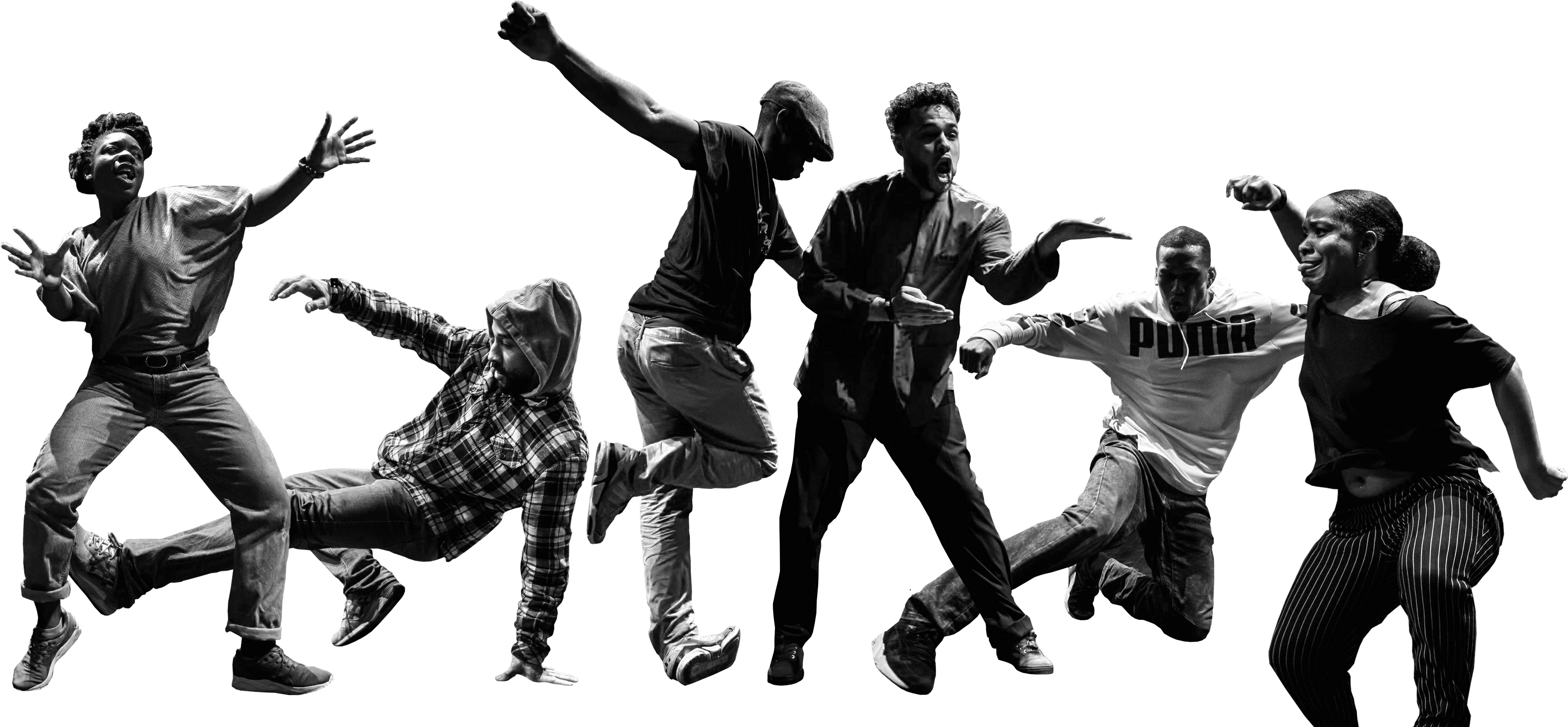 Dynamic Street Dance Group Silhouette