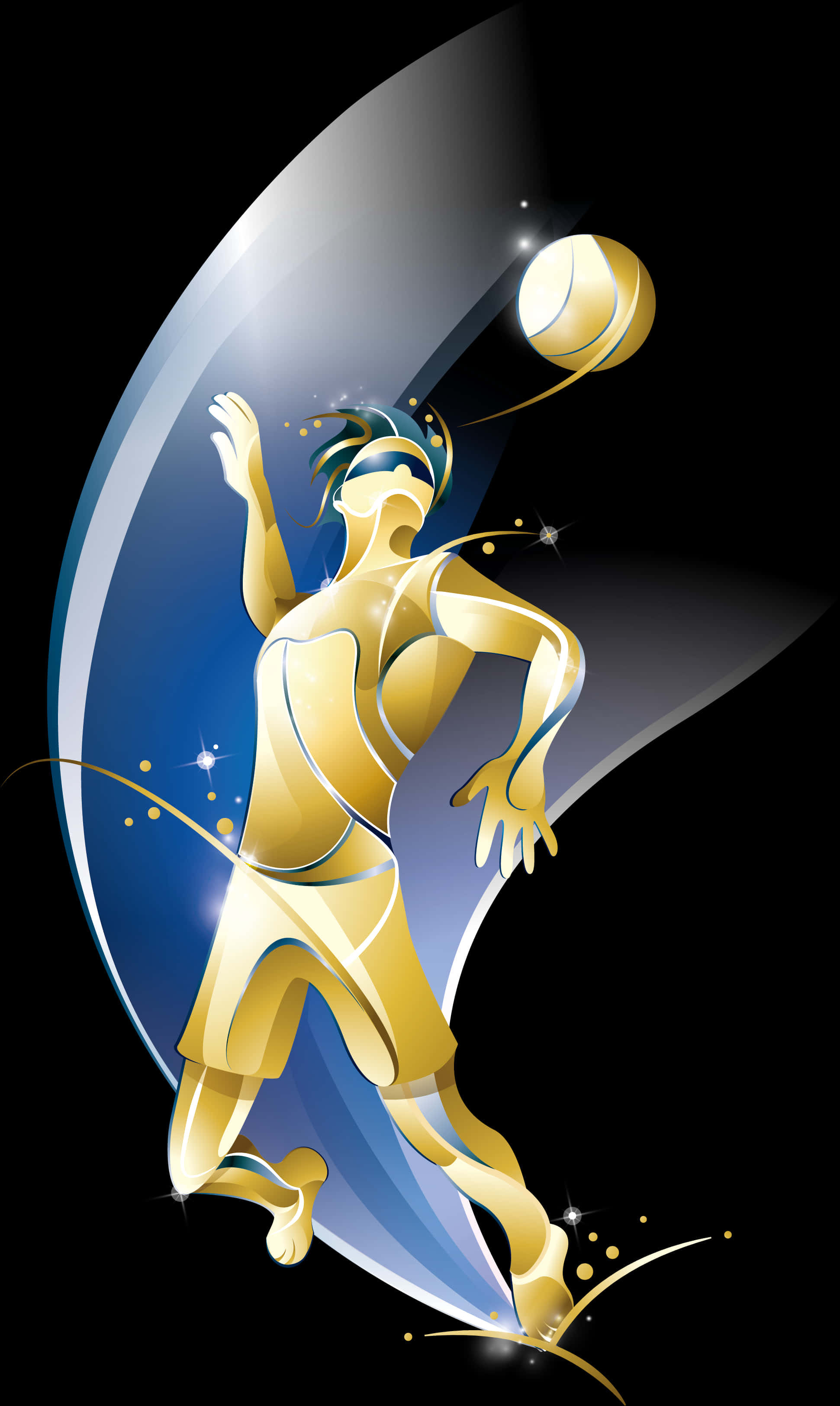 Dynamic Volleyball Player Illustration