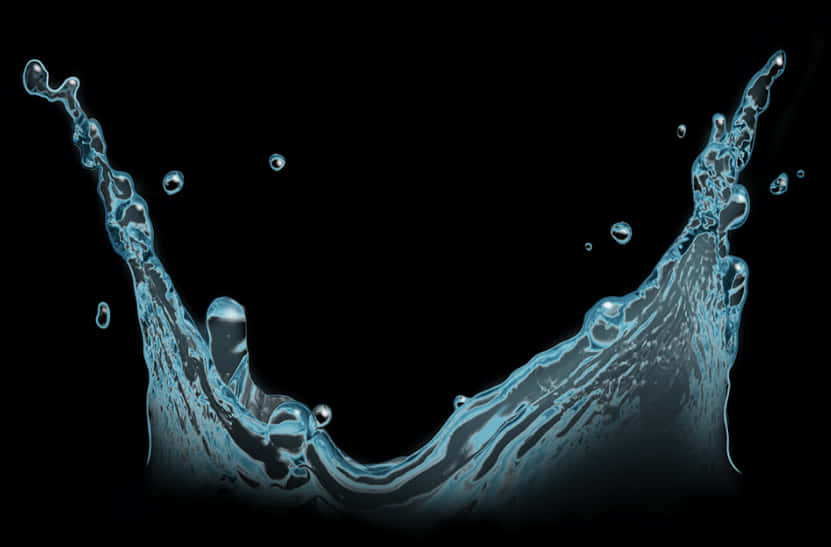 Dynamic Water Splashon Black Background