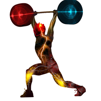 Dynamic Weightlifting Muscle Activation PNG with transparent background