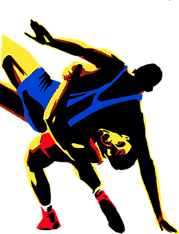 Dynamic Wrestling Move PNG with transparent background