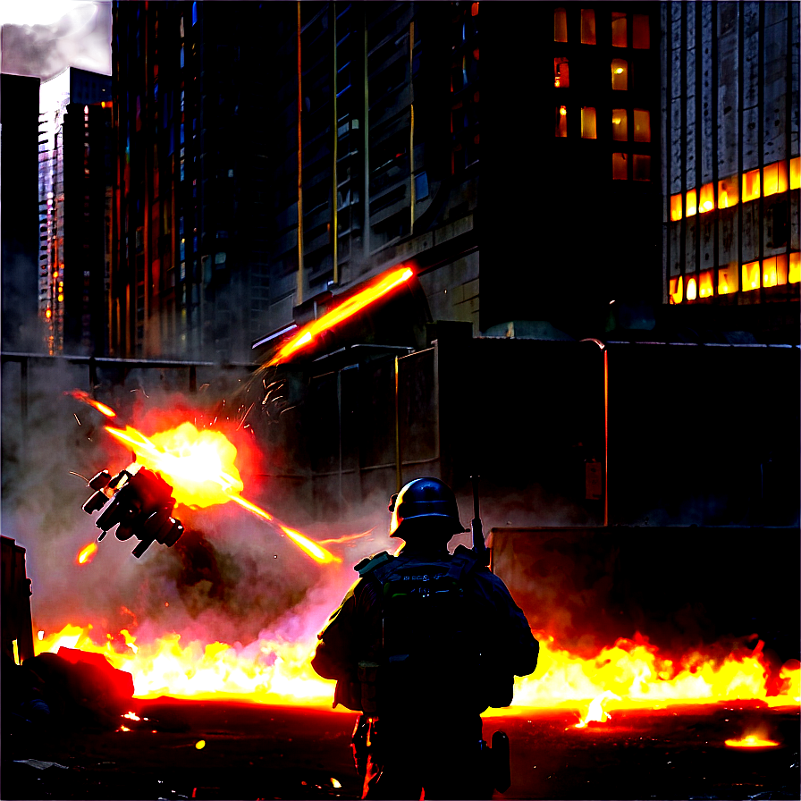 Dystopian Urban Battlefield Png Nko