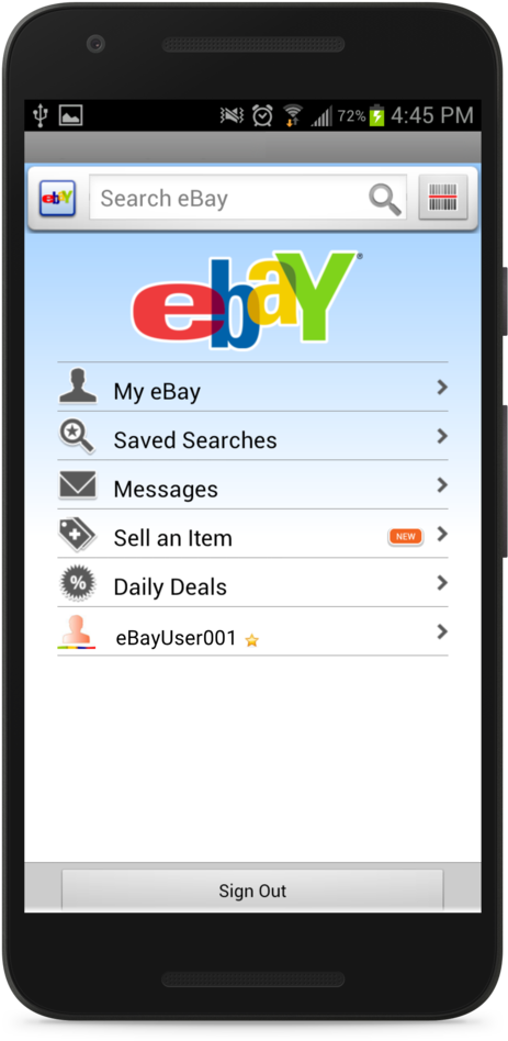 E Bay Mobile App Screenshot