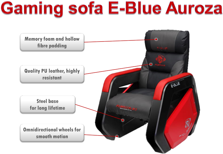 E Blue Auroza Gaming Sofa Features