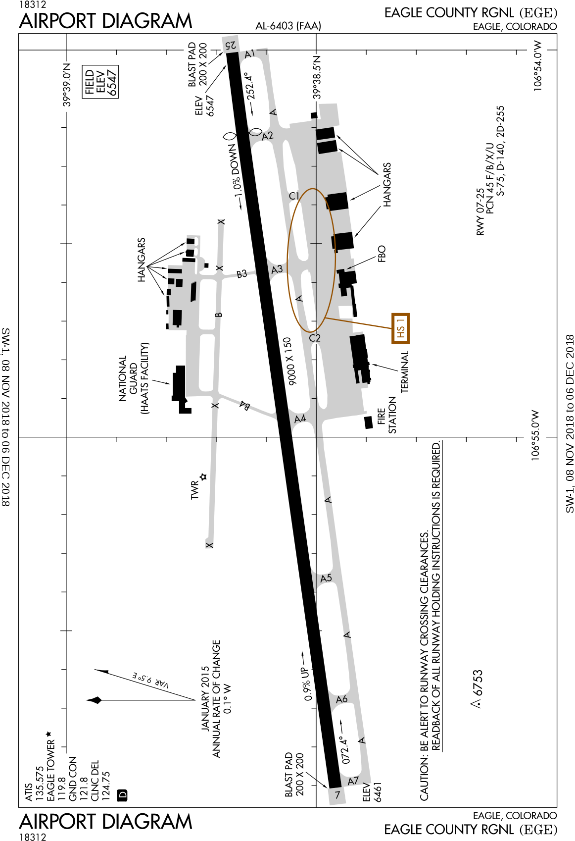 Eagle County Regional Airport Diagram