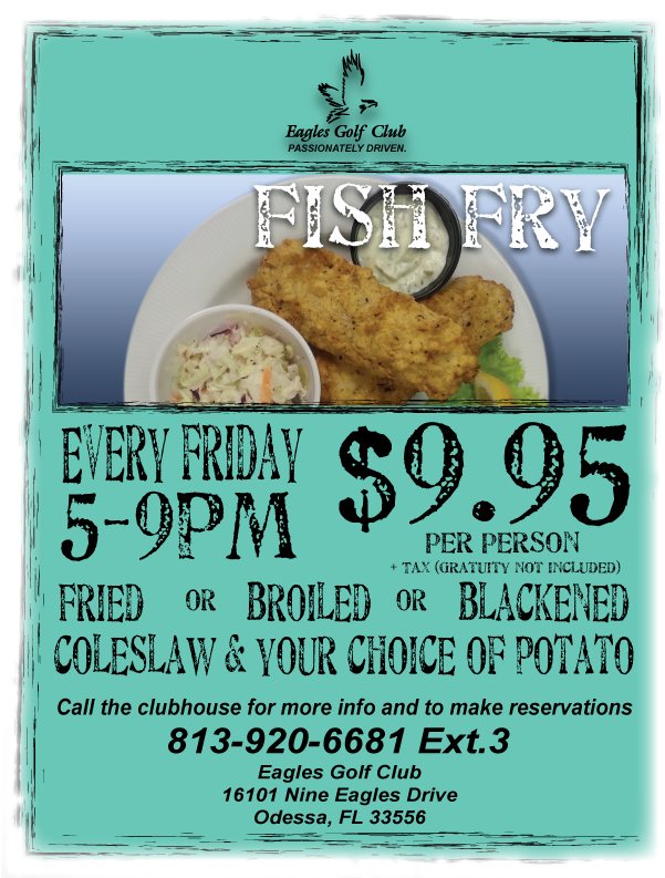 Eagles Golf Club Fish Fry Event Poster