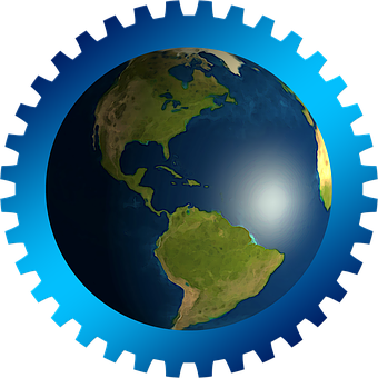 Earth Gear Integration Graphic PNG with transparent background
