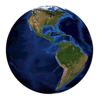 Earth Western Hemisphere PNG with transparent background