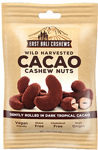 East Bali Cashews Cacao Flavored Packaging