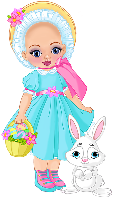 Easter Girl Cartoon, HD Png Download PNG with transparent background