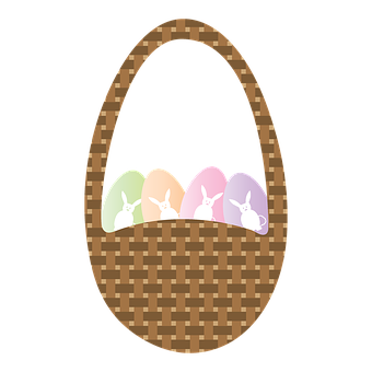 Easter Basket Egg Design PNG with transparent background