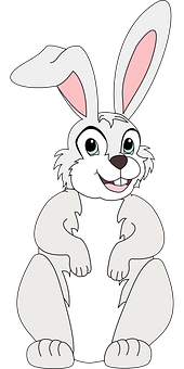 Easter Bunny Cartoon Character PNG with transparent background