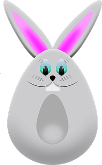 Easter Bunny Egg Graphic PNG with transparent background