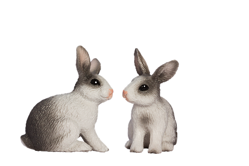 Easter Bunny Figurines Black Background