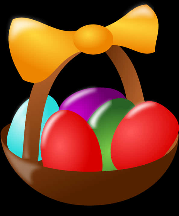 Easter Egg Basketwith Yellow Bow