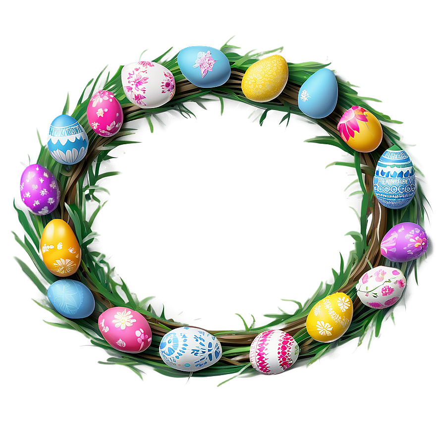 Easter Egg Wreath Png Fdl