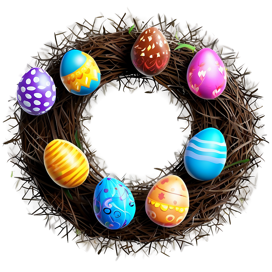 Easter Egg Wreath Png Hor47