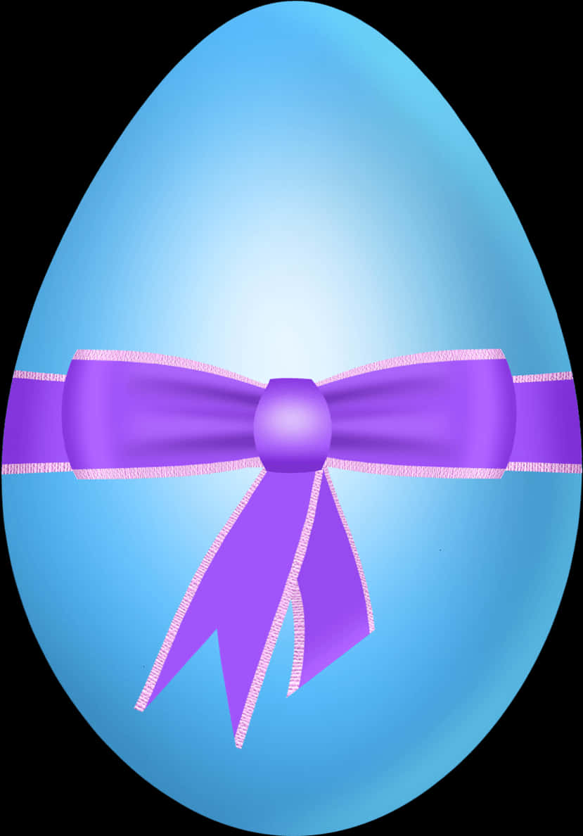 Easter Blue Egg With Purple Bow Png Clipart Picture - Easter Eggs Purple Png, Transparent Png PNG with transparent background
