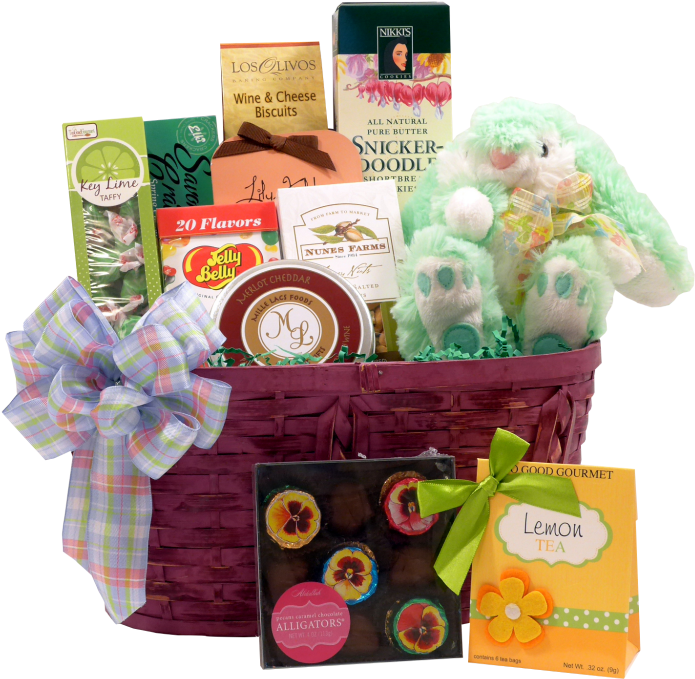 Easter Gift Basket Assortment PNG with transparent background
