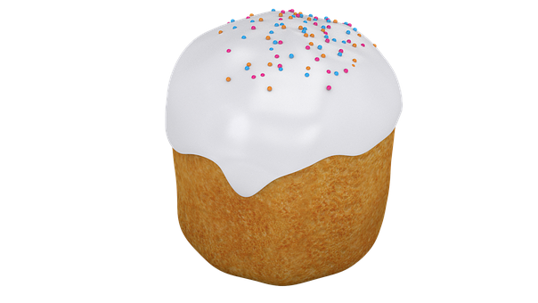 Easter Kulich Cake Isolated PNG with transparent background