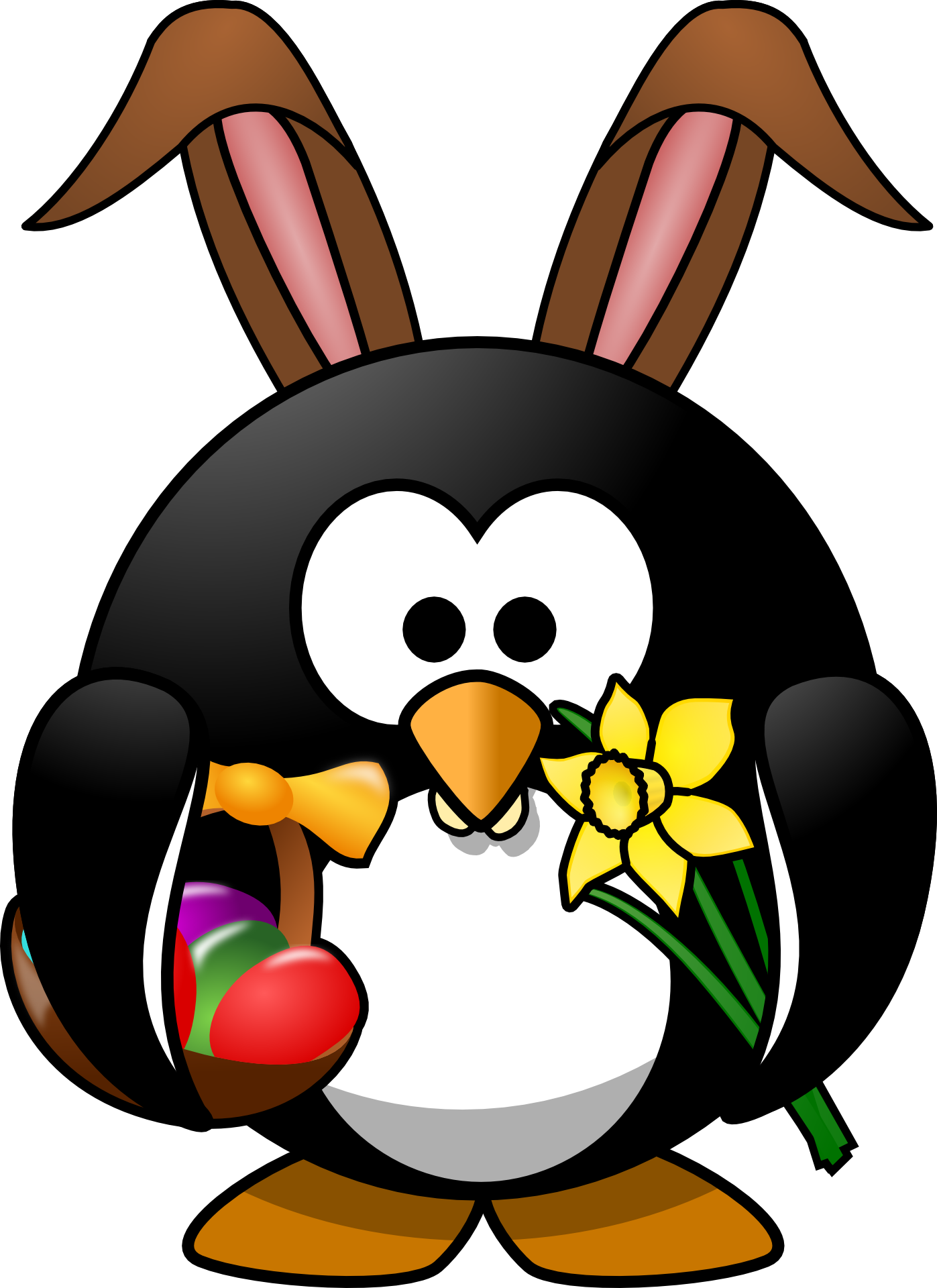 Easter Penguin Cartoon Bunny Ears