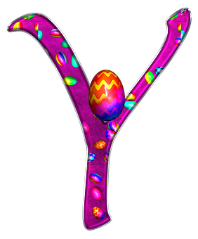 Easter Themed Letter Y PNG with transparent background