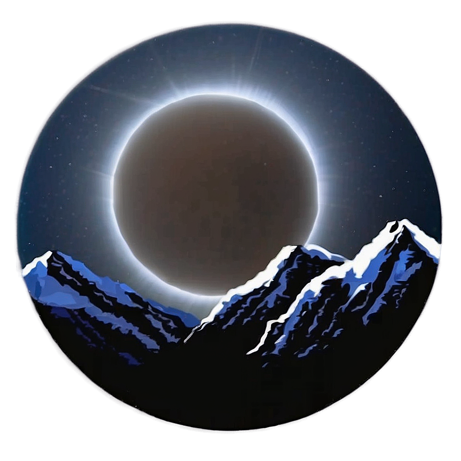 Eclipse Over Mountains PNG kfy PNG image with a transparent background, free high-resolution download