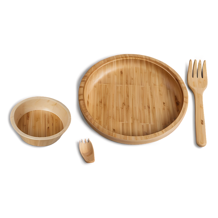 Eco-Friendly Bamboo Plates PNG qvv9 PNG with transparent background
