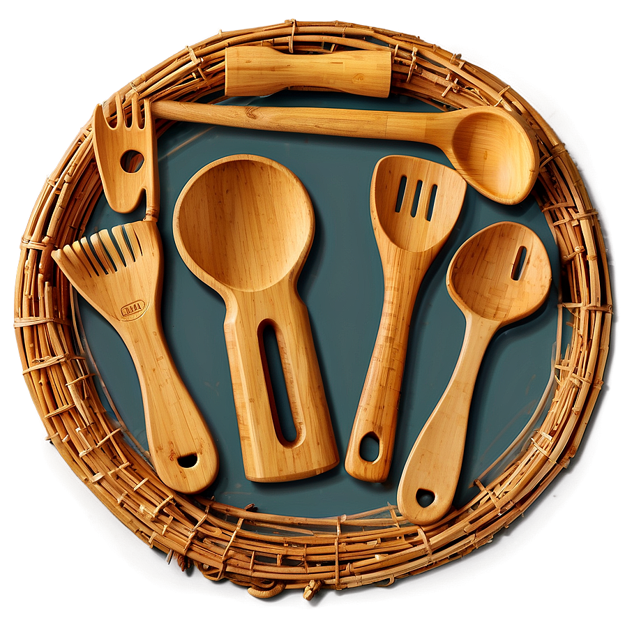 Eco-Friendly Bamboo Utensils PNG bxc PNG image with a transparent background, free high-resolution download