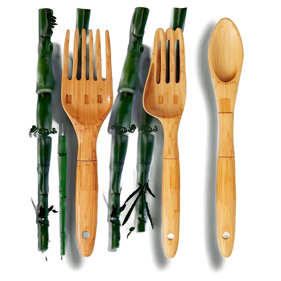 Eco-Friendly Bamboo Utensils PNG dtx PNG image with a transparent background, free high-resolution download