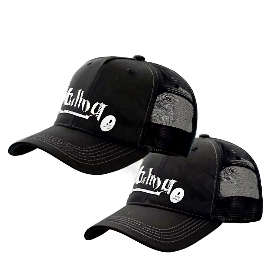 Eco-friendly Black Trucker Hat Png Jrt