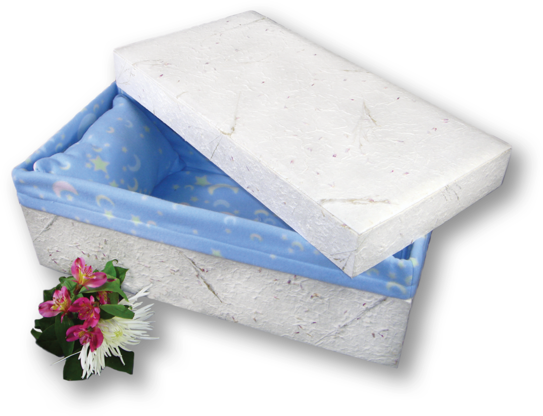 22' Handmade Paper Casket - Coffin PNG with transparent background