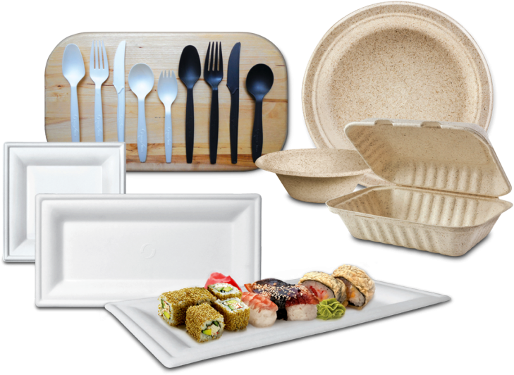 Eco Friendly Dinnerwareand Cutlery Set PNG image with a transparent background, free high-resolution download