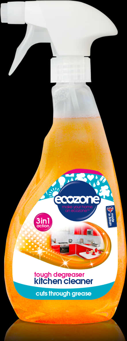 Ecozone Kitchen Cleaner Spray Bottle PNG with transparent background