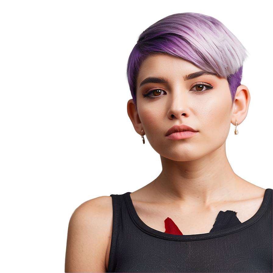 Edgy Purple Hair With Undercut Png Tqw54