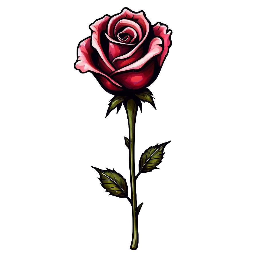 Edgy Rose Tattoo Graphic Png Lry